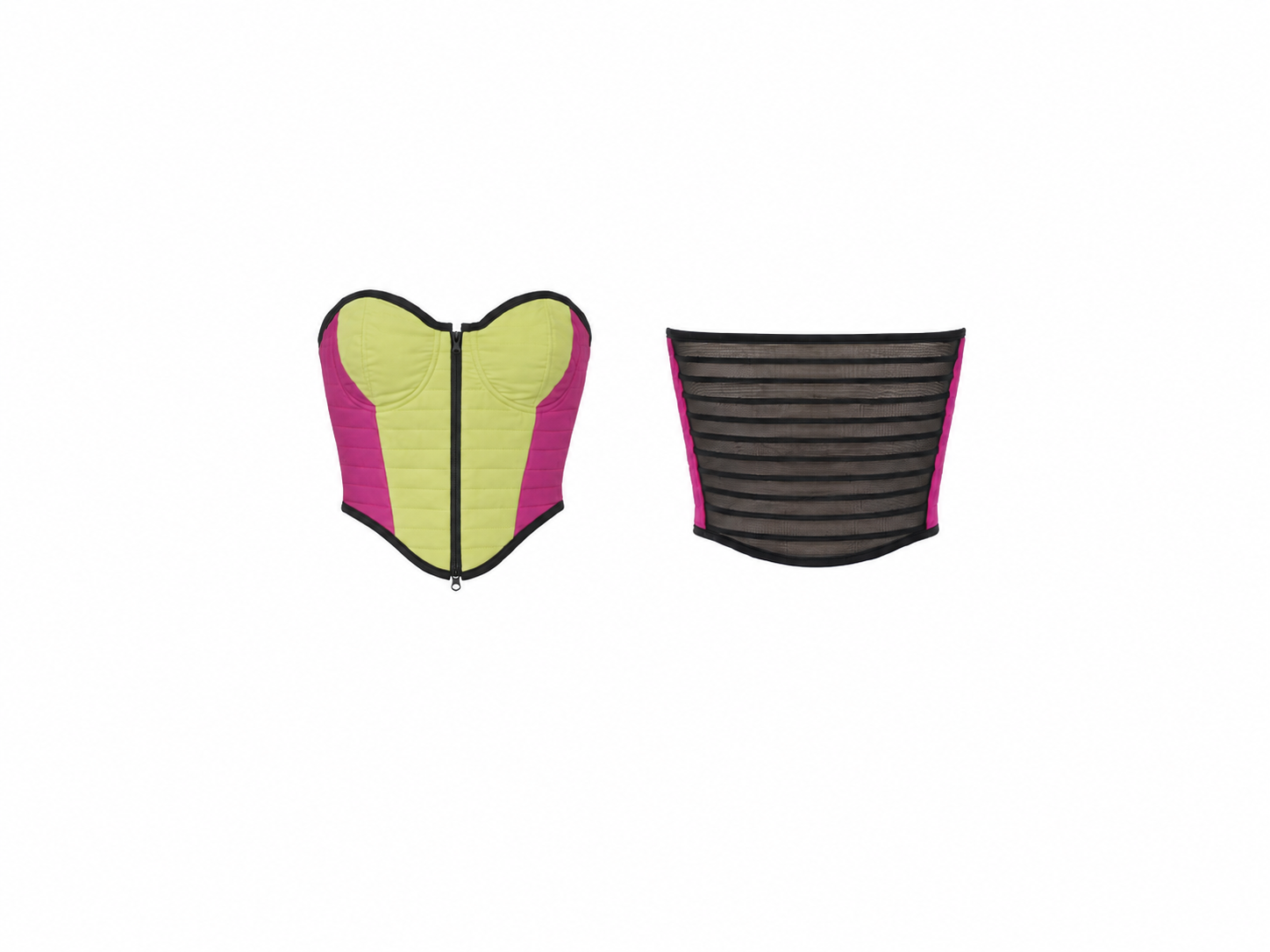 Moto corset, front and back
